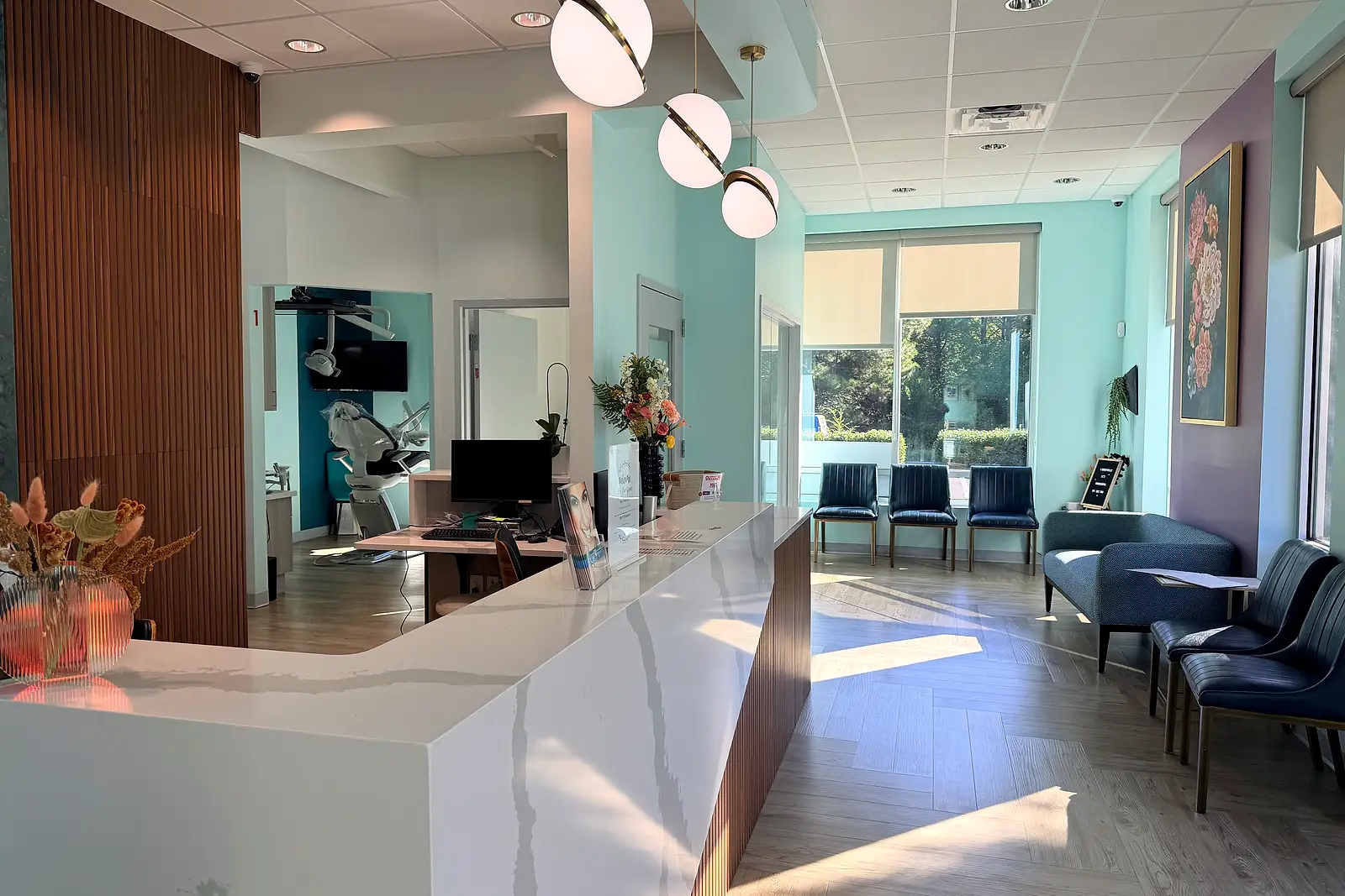 The reception area at Mint Leaf Dentistry